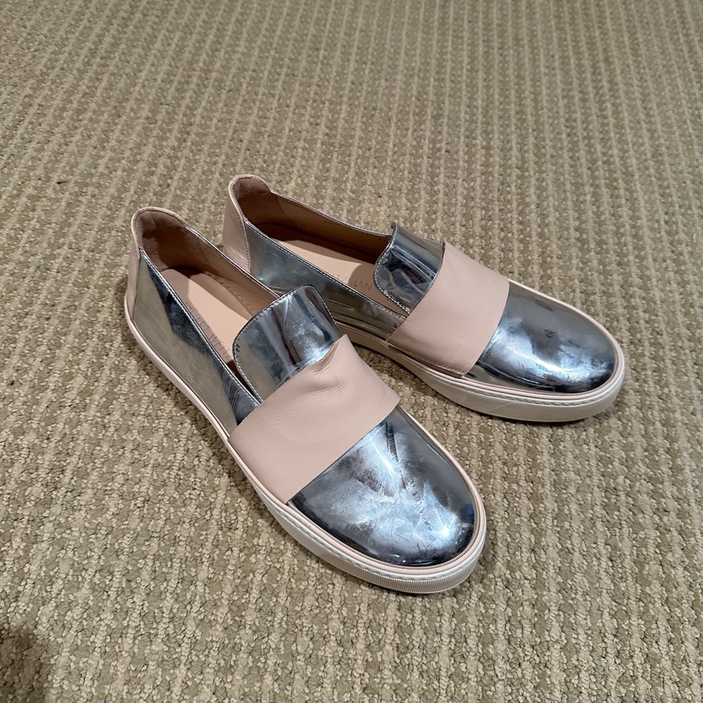 Stuart Weitzman Silver Sneakers - image 1